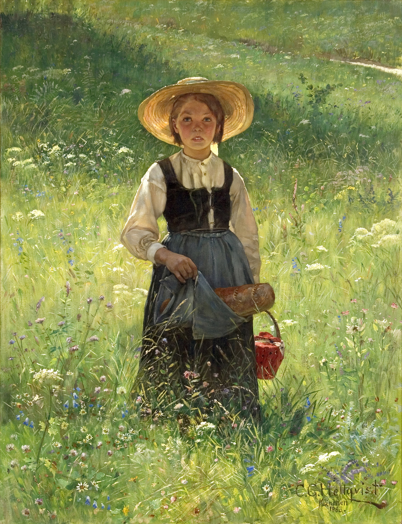 Girl in a Flowering Meadow